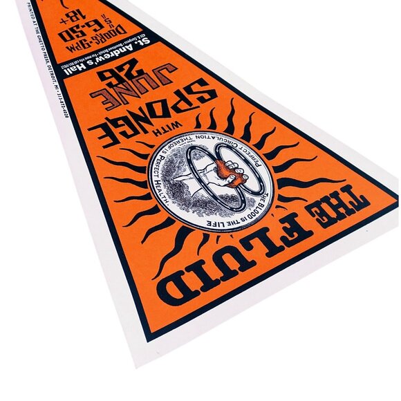 1993 Arminski Pennant Poster The Fluid & Sponge Variant Ghetto Press Detroit - Picture 2 of 3